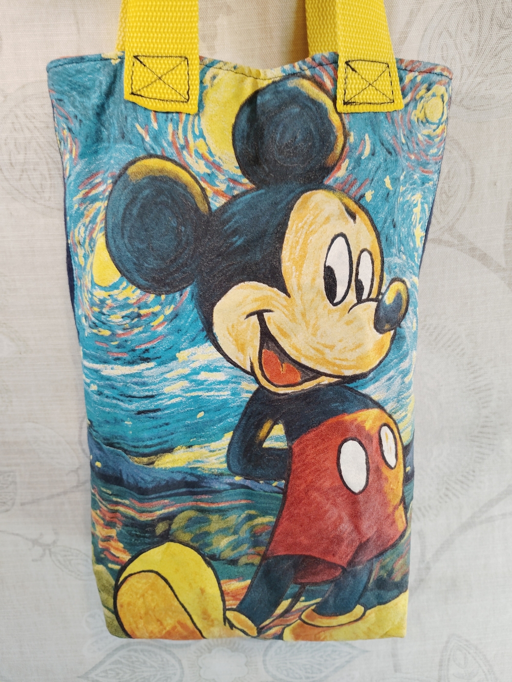 Mickey Mouse Yellow-Handle Printed Tote Bag